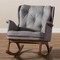 Baxton Studio Maggie Grey Upholstered Walnut-Finished Rocking Chair 143-7847 - alternate 7